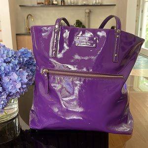 Kate Spade Top Handle Tote Patent Leather Purple